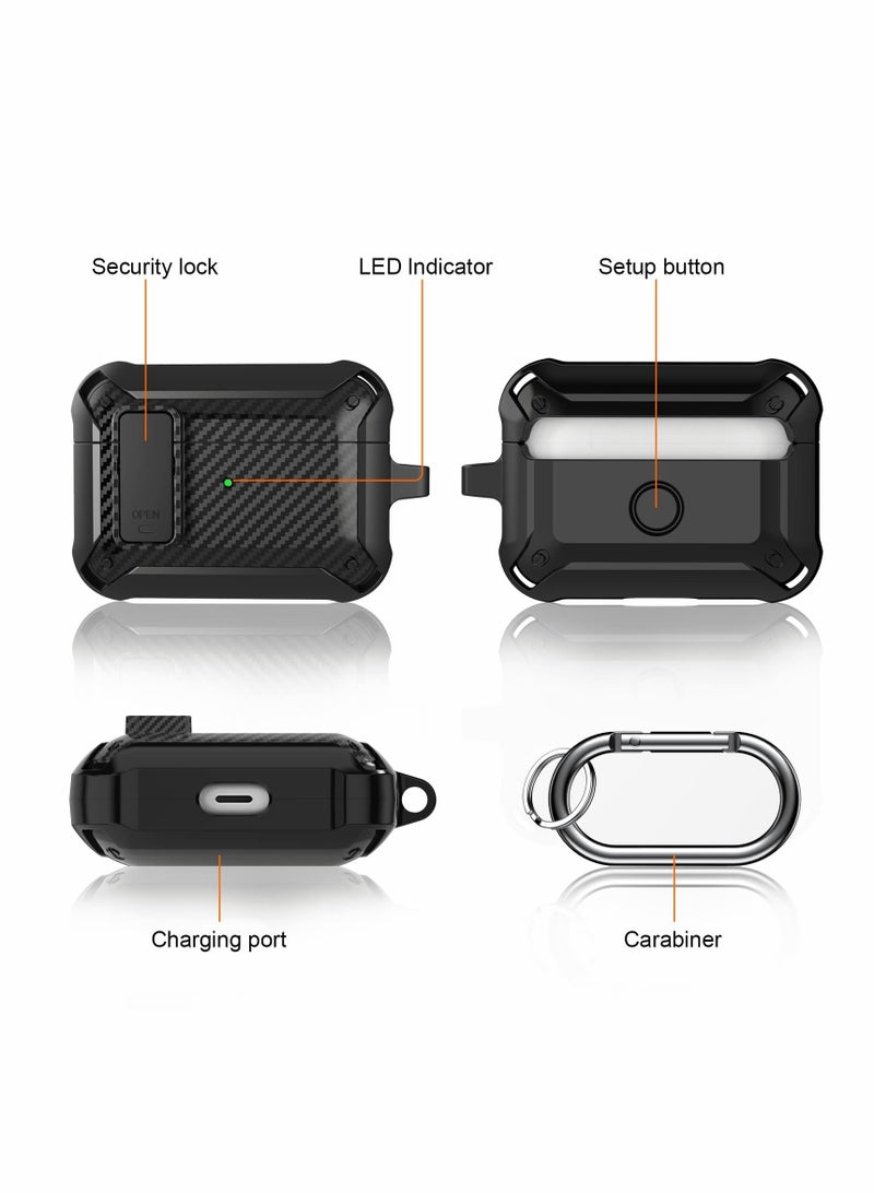 كاست ويف غطاء AirPods Pro، جراب متين مقاوم للصدمات مع سلسلة مفاتيح لجراب شحن Air Pods Pro (لا يتضمن AirPod Pro) - Image 4