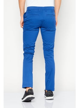 LACOSTE Men Slim Fit Solid Stretchable Chino 32 Length, Blue  - Image 4