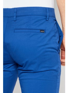 LACOSTE Men Slim Fit Solid Stretchable Chino 32 Length, Blue  - Image 3