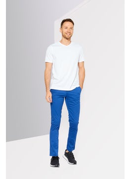 LACOSTE Men Slim Fit Solid Stretchable Chino 32 Length, Blue  - Image 2