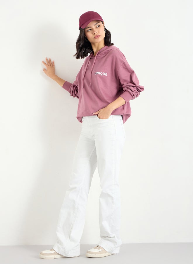 ستايلي هودي طويل مطرز وردي للنساء - Image 2