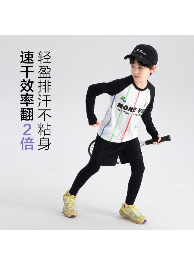 Boys' Spring Sports Quick-drying Long-sleeved Cycling Jersey T-shirt  New Style Youth And Kidsren's Lightweight Running Top