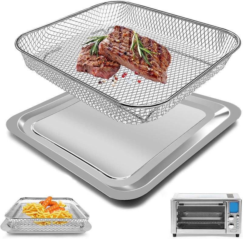 GWY Air Fryer Baking Pan Set for Emeril Lagasse Everyday 360 Air Fryer 12''×10'' Steel Non-stick Air Fryer Accessories Grill Pan Crisper Plate Replacement Parts，Not Fit For Emeril French Door Model - Image 1