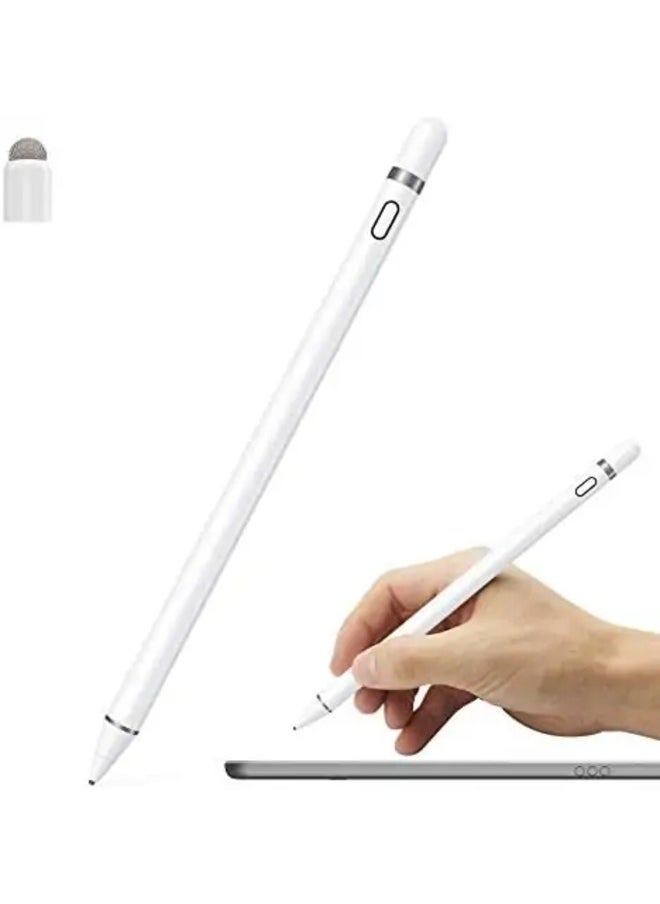 BLACK ONE - Active rechargeable Drawing Stylus Pen 1.5 mm Fine precision point for all Touch Screens mobiles tablets (White) - Image 1