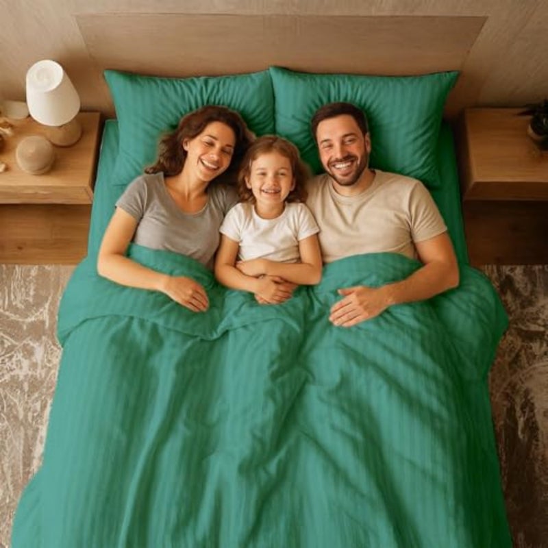 6Pcs Bed Sheet King Size Set With Duvet Cover 220x240 Microfiber Bed Sheets Bedding Set Includes 1 Fitted Sheet, 1 Quilt Cover and 4 Pillows Cases Chilli Green, 6Pcs Duvet Cover Set- King - Image 4