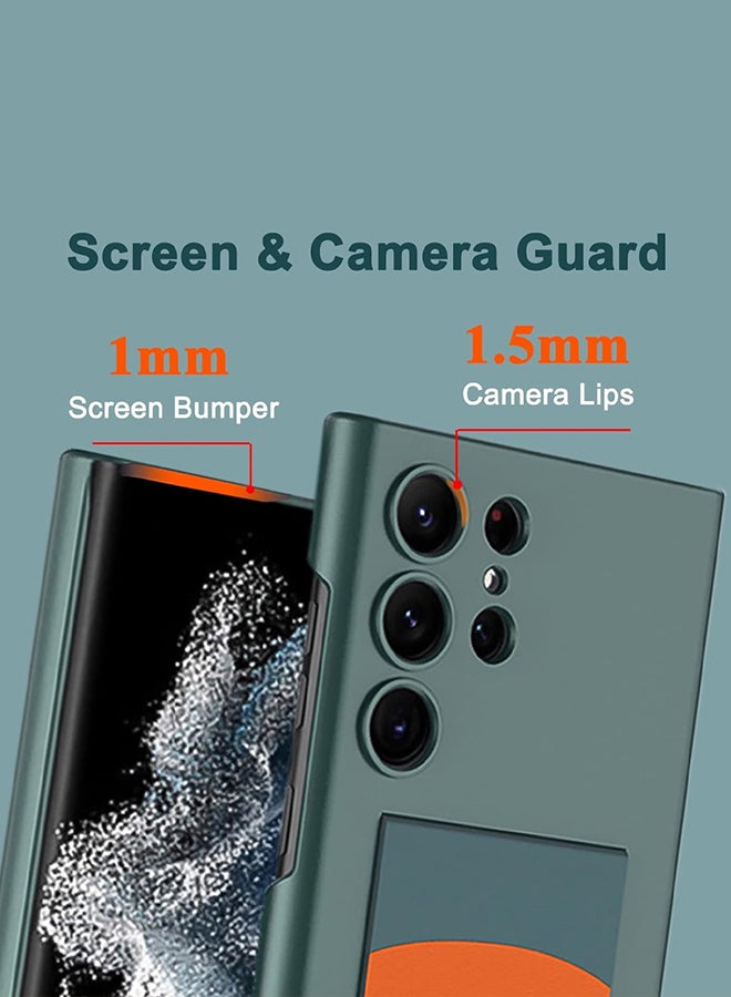 CATANES Samsung Galaxy S24 Ultra Case Ultra-Thin Hard Shockproof PC and PU Leather Wristband Cover Phone Case Luxury Slim Wrist Strap Kickstand Full Protective Anti-Scratch Case Green - Image 5