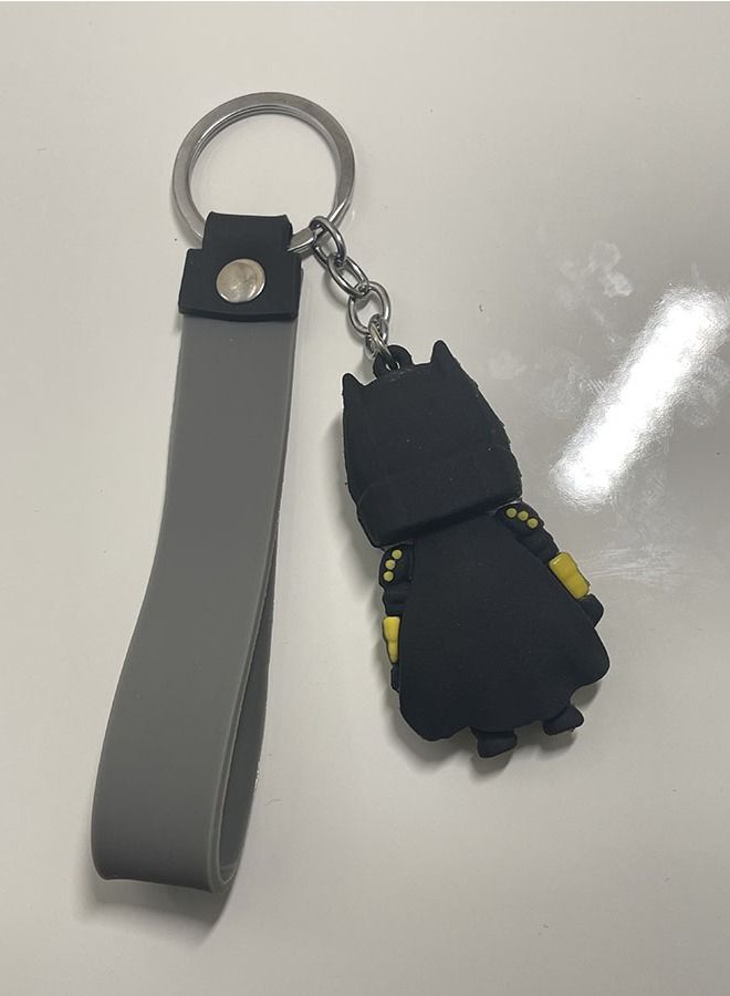 Generic Distinguished Cartoon Keychain Cute Accessory Anime Batman Keychain With Ribbon Fits Car Purse Bag Cute Creative Gift  - Image 3