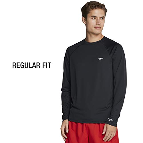 Speedo Mens UV Swim Shirt Easy Long Sleeve Regular Fit,Peacoat,Small - Image 5