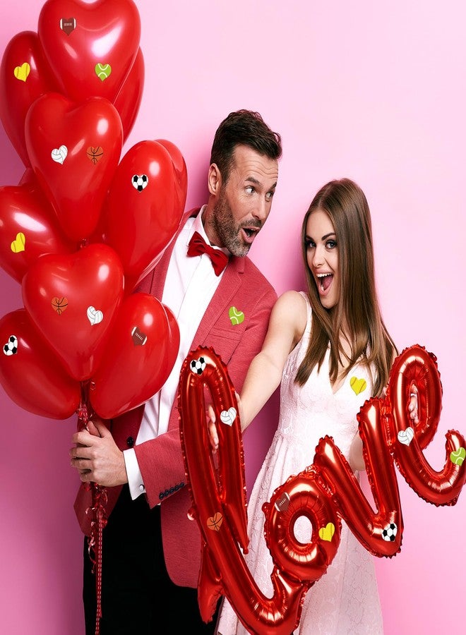Noveread ملصقات نوفريد لعيد الحب، 1000 قطعة، للأطفال، ملصقات على شكل قلوب، ملصقات لكرة السلة، كرة القدم الأمريكية، البيسبول، كرة القدم، هدايا عيد الحب للأطفال، زينة حفلات رياضية - Image 4