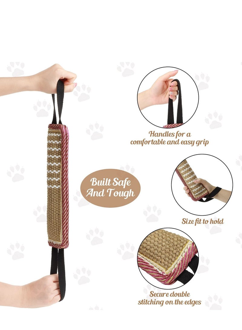 Excefore لعبة سحب للكلاب، وسادة جوت للعض مع مقابض قوية، مثالية لسحب الحبل، تدريب الجراء للعب التفاعلي، ألعاب تدريب العض المتينة للكلاب المتوسطة إلى الكبيرة، 2 قطع - Image 2