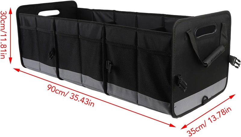 Trunk Organizer, 95L Large Capacity 600D Oxford Cloth Multi Compartment Foldable Waterproofing Extended Cargo Storage Box with Handles for Car Home Travel Camping - Image 2