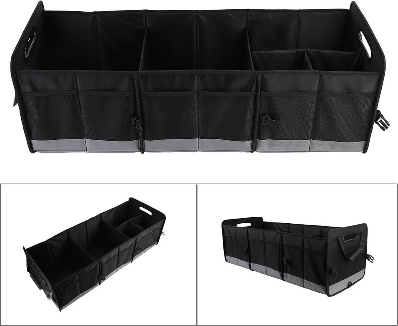 Trunk Organizer, 95L Large Capacity 600D Oxford Cloth Multi Compartment Foldable Waterproofing Extended Cargo Storage Box with Handles for Car Home Travel Camping - Image 3