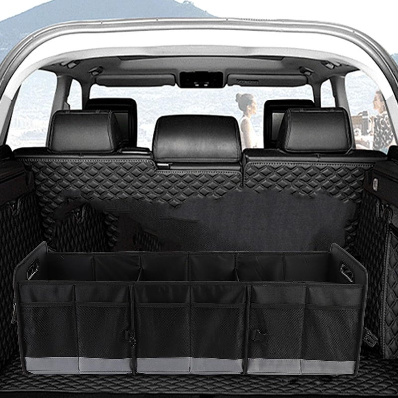 Trunk Organizer, 95L Large Capacity 600D Oxford Cloth Multi Compartment Foldable Waterproofing Extended Cargo Storage Box with Handles for Car Home Travel Camping - Image 4