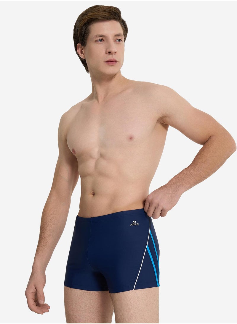 Joss Joss Men's Swimming Trunks-Shorts Blue/Light Blue – Creora Highclo Fibers, Chlorine-Resistant, Adjustable Waistband for Comfort & Durability  - Image 1