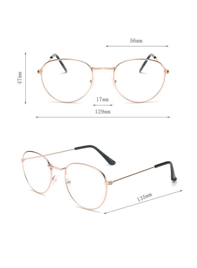 Generic Retro Round Glasses for Women Men Fashion Flat light Blocking Glasses Circle Metal Wire Frame Eyeglasses  - Image 2