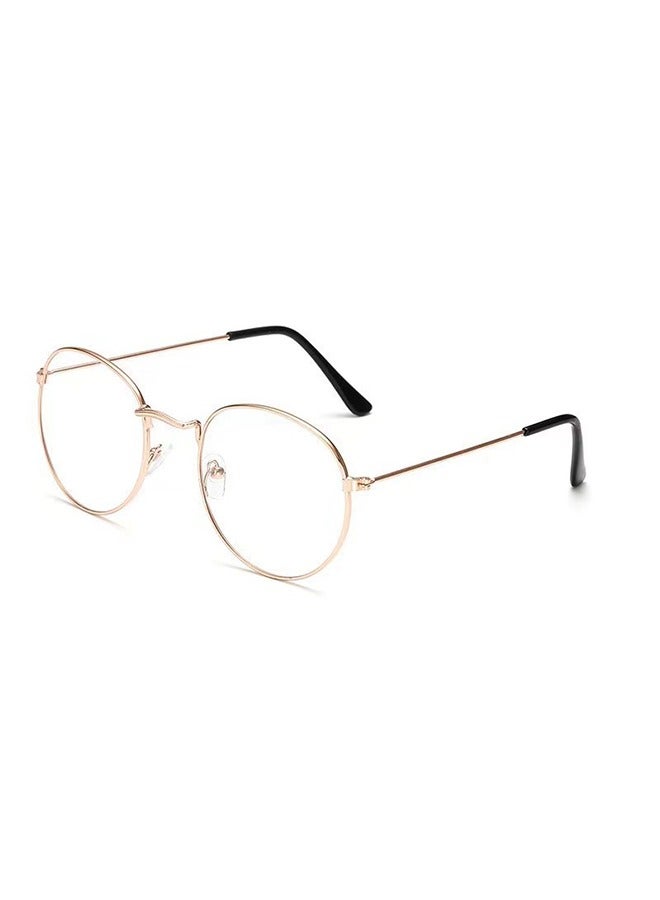 Generic Retro Round Glasses for Women Men Fashion Flat light Blocking Glasses Circle Metal Wire Frame Eyeglasses  - Image 1