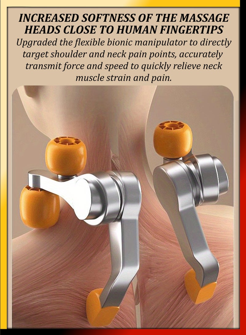 دي بلو مدلك شياتسو للرقبة والكتف مع تخفيف الحرارة ونقاط الوخز المستهدفة، تدليك بجودة المنتجعات الصحية، رأس تدليك كبير جدًا 6D، تصميم يمكن ارتداؤه، مثالي لتخفيف الألم، واسترخاء العضلات، وتقليل التوتر - Image 5