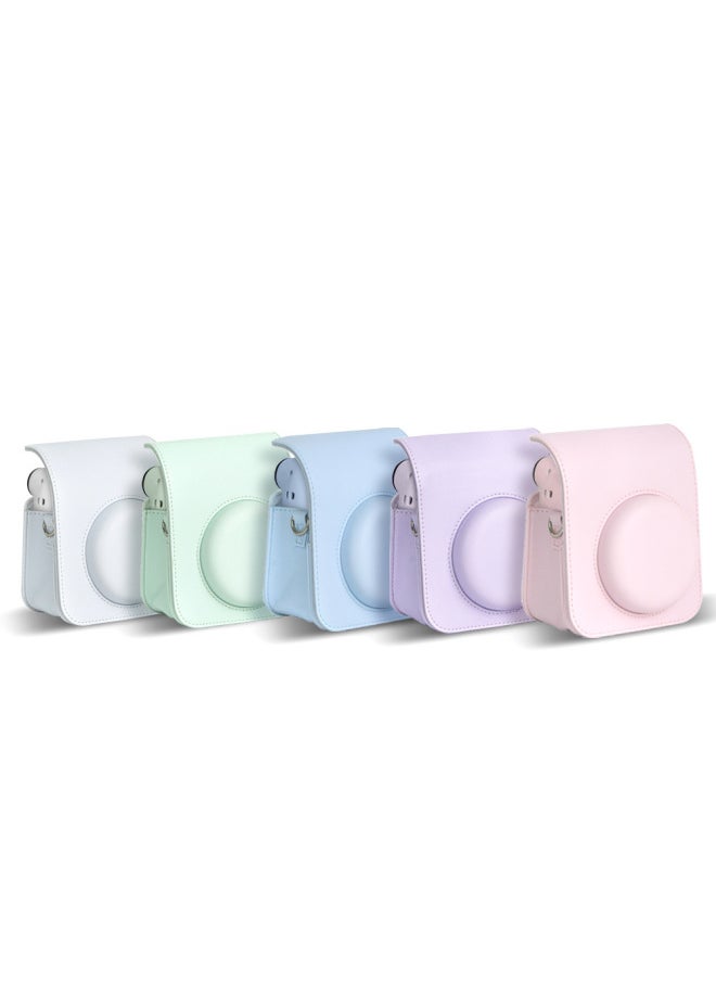Generic Suitable For Fuji Polaroid Mini 12 Solid Color Camera Bag Digital Camera Fitted Storage Protective Case Crossbody Bag-Color:Jasmine White (opp Bag)  - Image 2