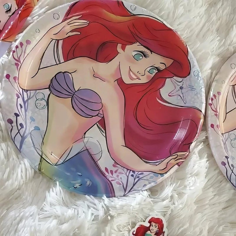 Unique Multicolor Disney The Little Mermaid Round Dinner Plates (9") 8 Count - Enchanting Party Supplies for All Occasions, Perfect for Birthdays & Themed Events - Image 4