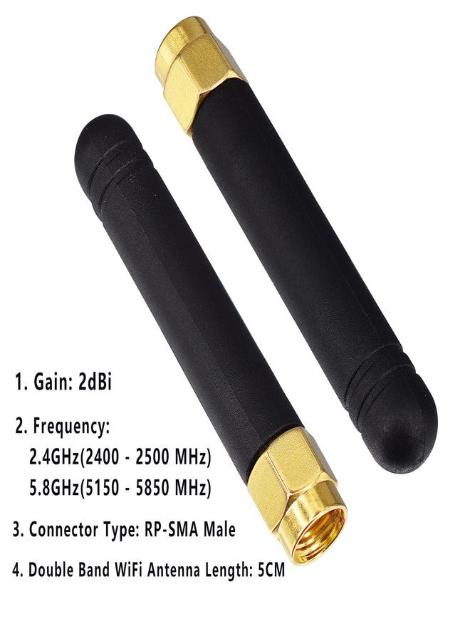 BOOBRIE 2 Packs Small Mini Dual Band WiFi 2dBi 2.4GHz 5GHz 5.8GHz MIMO RP-SMA Bluetooth Antennae for PC Computer Network Card FPV WiFi Bluetooth USB Adapter - Image 3