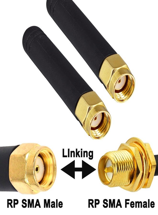 BOOBRIE 2 Packs Small Mini Dual Band WiFi 2dBi 2.4GHz 5GHz 5.8GHz MIMO RP-SMA Bluetooth Antennae for PC Computer Network Card FPV WiFi Bluetooth USB Adapter - Image 2