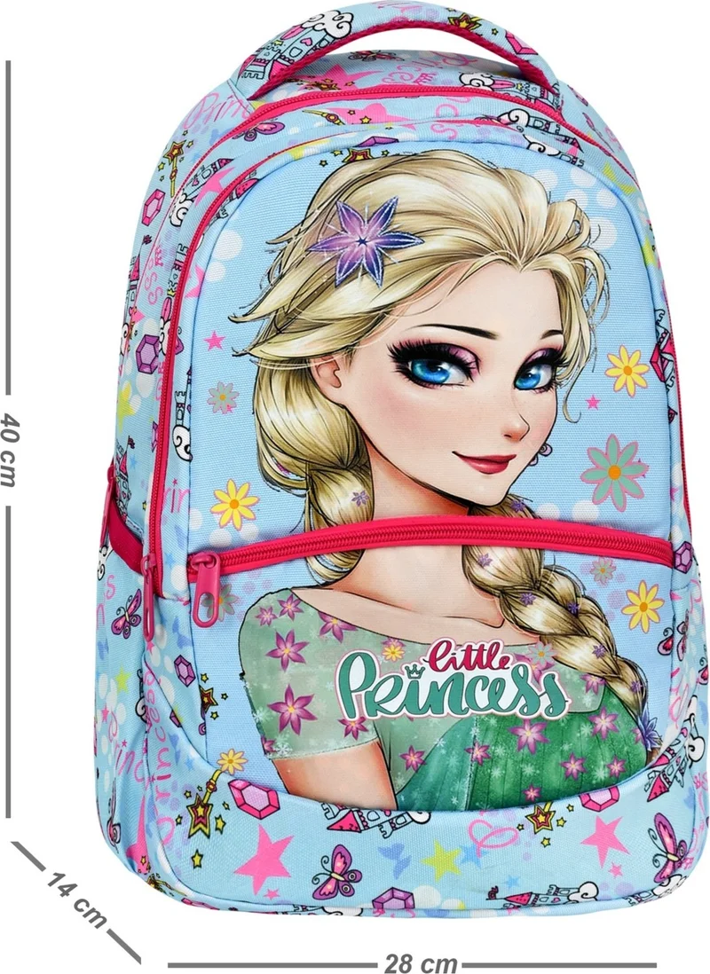 Çantaland 3-Pack Primary School Frozen Patterned, Girls Lunch Box and Pencil Case School Bag