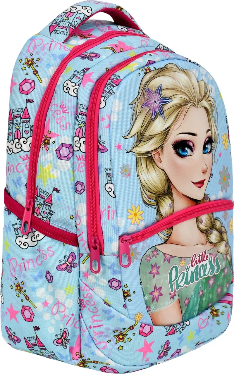Çantaland 3-Pack Primary School Frozen Patterned, Girls Lunch Box and Pencil Case School Bag