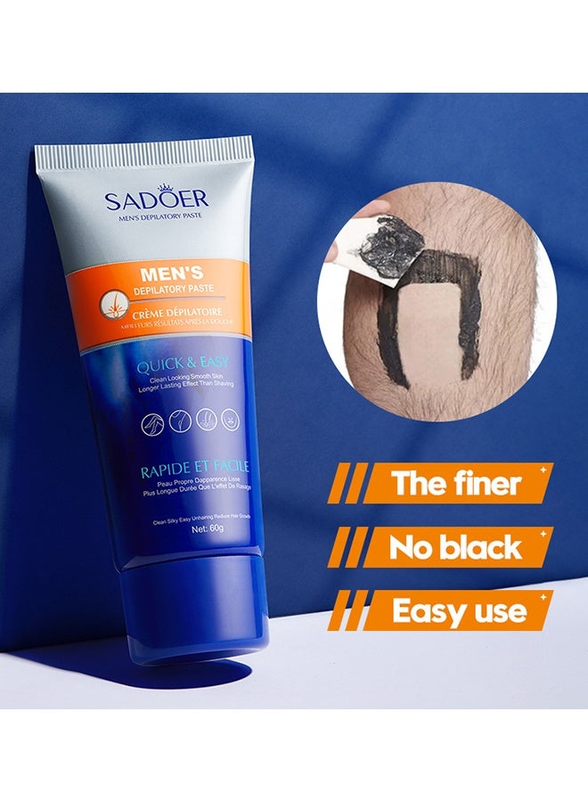 SADOER Men's Hair Removal Cream, Face And Body Beard Hair Removal Cream, Effective And Painless Depilatory Cream, Depilatory Cream For Unwanted Male Hair, Use On Chest, Back, Arm, Leg And Underarm Hair Removal Cream For Men - Image 4