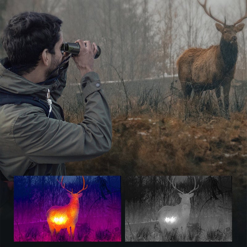4500mAh Rechargeable Infrared Night-vision Monocular 260x200 Portable Night-vision Device Infrared Thermal Monocular Telescope 5 Color Palettes 1000M Long Detecting Distance for Outdoor Adventure Camping Hiking Observing - Image 2