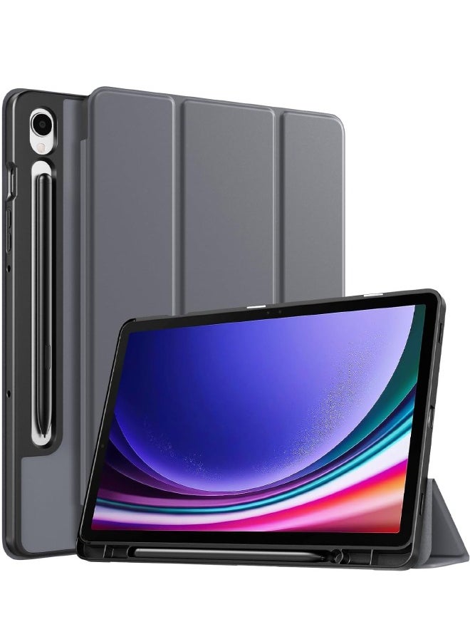 Generic - Samsung Galaxy Tab S9 Case, Tri-Fold Smart Tablet Case with S Pen Holder, Multi- Viewing Angles Stand Soft Silicone Folio Case Cover with Auto Wake Sleep for Samsung Tab S9 11 inch 2023, Grey - Image 1