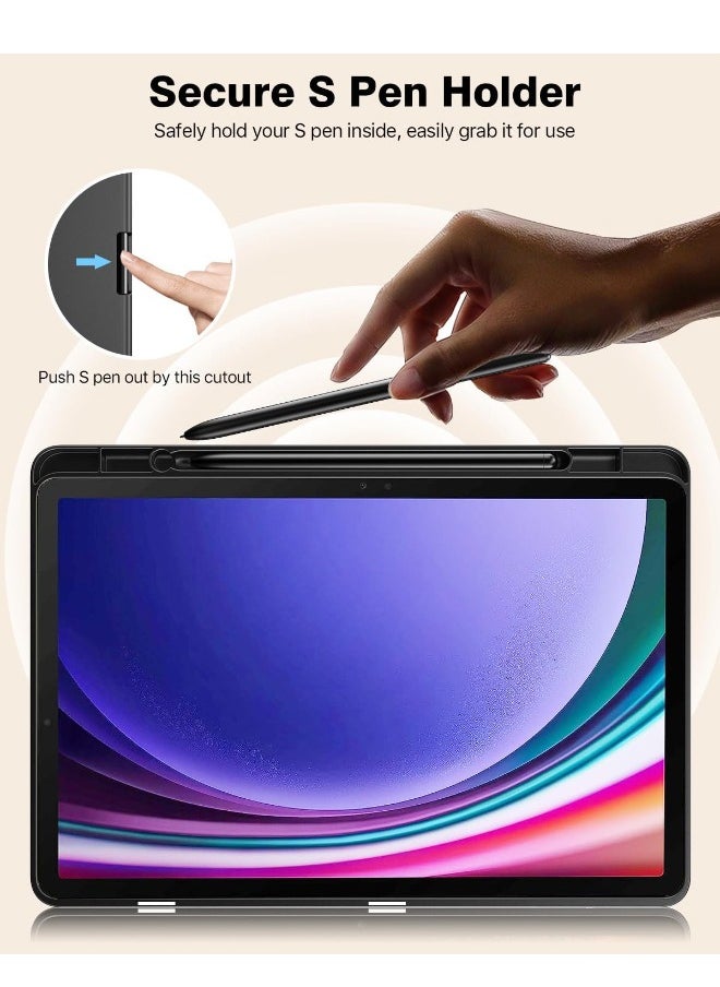 Generic - Samsung Galaxy Tab S9 Case, Tri-Fold Smart Tablet Case with S Pen Holder, Multi- Viewing Angles Stand Soft Silicone Folio Case Cover with Auto Wake Sleep for Samsung Tab S9 11 inch 2023, Grey - Image 1
