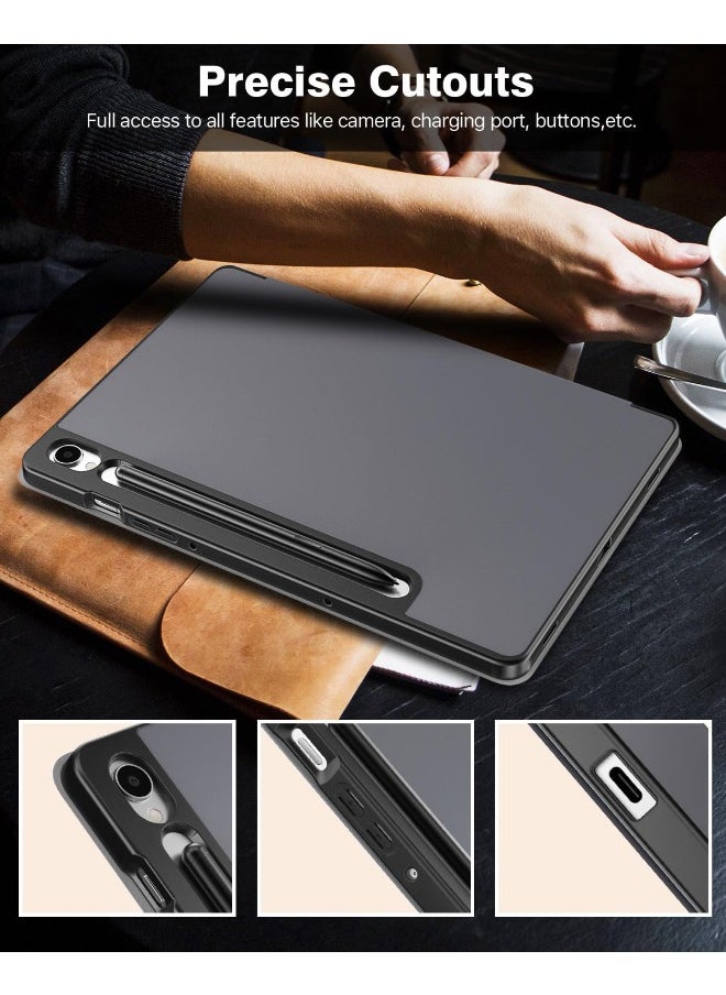 Generic - Samsung Galaxy Tab S9 Case, Tri-Fold Smart Tablet Case with S Pen Holder, Multi- Viewing Angles Stand Soft Silicone Folio Case Cover with Auto Wake Sleep for Samsung Tab S9 11 inch 2023, Grey - Image 1