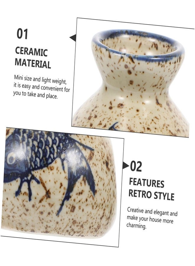 PRETYZOOM Vase Rustic Home Decor Dry Ice Vase Toothpick Decor for Table Faux Plant Mantle Japanese Diamond Geometric Desk Decorations Plants Cocktail Decorative Ceramics - Image 3