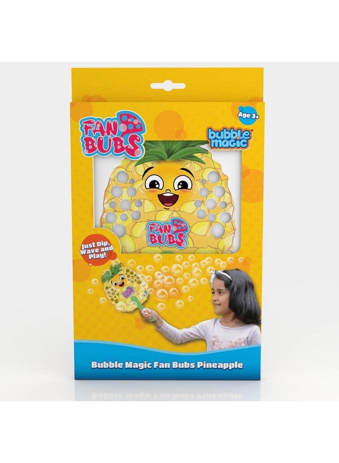 Bubble Magic Fan Bubs Pineapple, Bubble Solution with Hand Fan for The Kids 3 Year and Above, Multicolor, FB50017 - Image 1