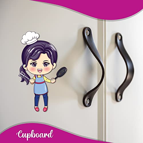 Bhai Please Female Chef Wooden Fridge Magnet Size : 3 inches Cooking, Bakery, Dessert, Chef, Foodie, Food, Kitchen, Quotes, and Decor - Image 2