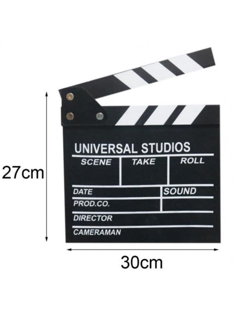 Wooden Director Movie Scene Clapboard TV Video Clapperboard Film Photography Prop Accessories Hanging Decoration Film Making Essential Vintage Style 30x27CM - Image 2