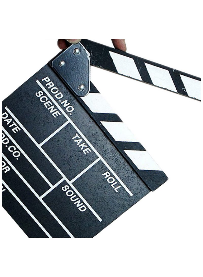 Wooden Director Movie Scene Clapboard TV Video Clapperboard Film Photography Prop Accessories Hanging Decoration Film Making Essential Vintage Style 30x27CM - Image 4