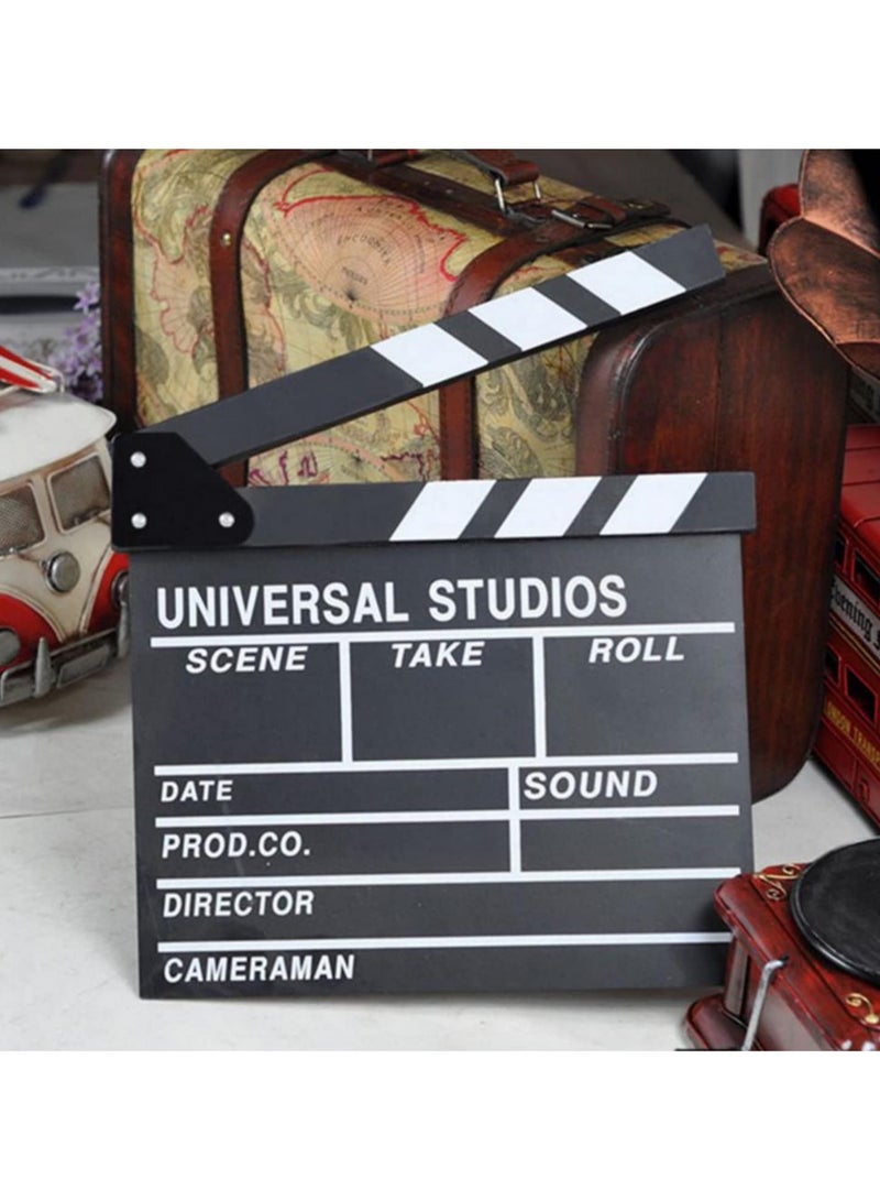 Wooden Director Movie Scene Clapboard TV Video Clapperboard Film Photography Prop Accessories Hanging Decoration Film Making Essential Vintage Style 30x27CM - Image 5