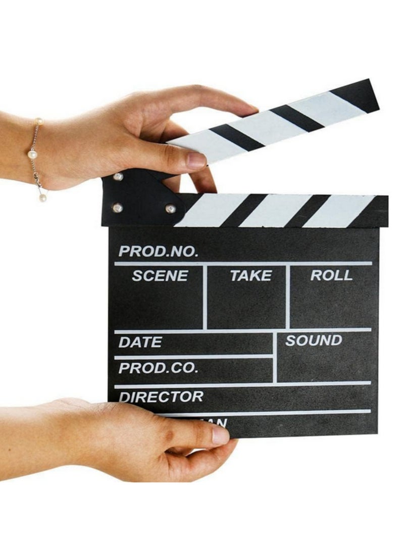 Wooden Director Movie Scene Clapboard TV Video Clapperboard Film Photography Prop Accessories Hanging Decoration Film Making Essential Vintage Style 30x27CM - Image 1
