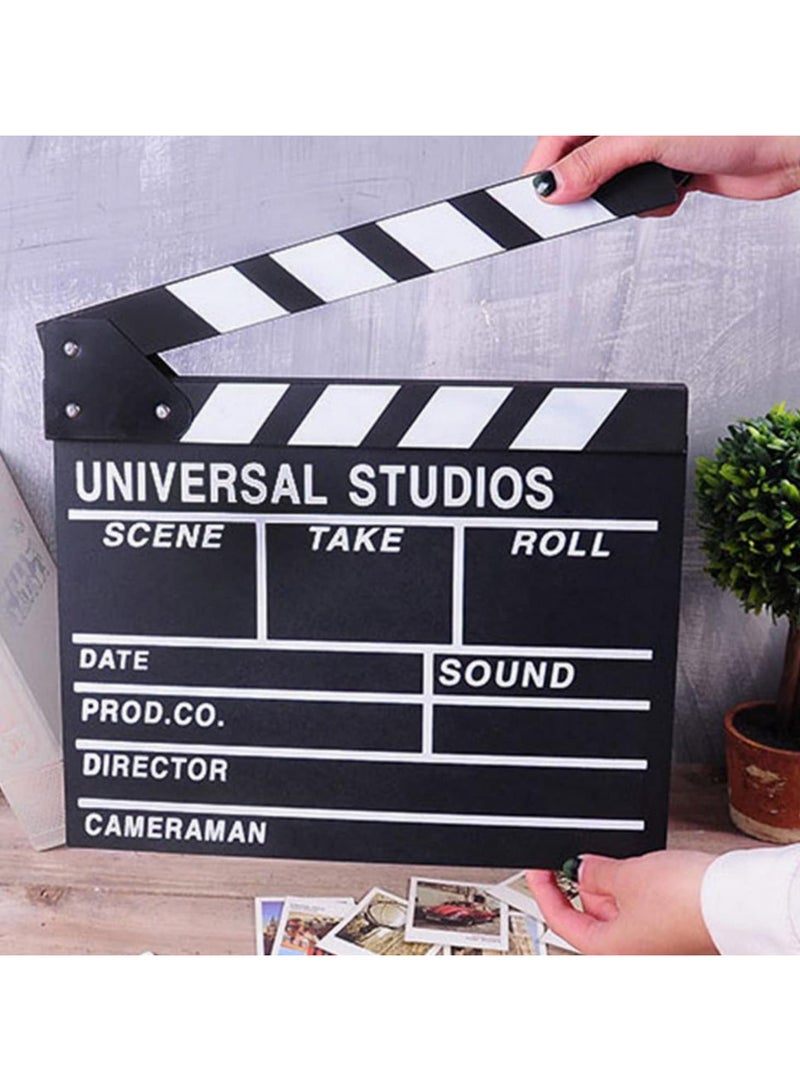 Wooden Director Movie Scene Clapboard TV Video Clapperboard Film Photography Prop Accessories Hanging Decoration Film Making Essential Vintage Style 30x27CM - Image 3