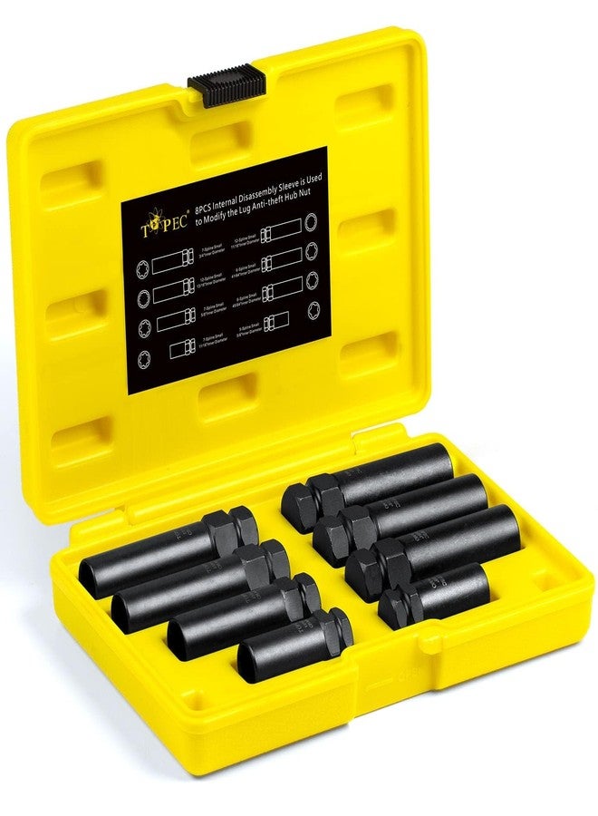 Topec 8Pcs Locking Lug Master Key Set,SAE/Metric Inner Wheel Lock Removal Kit for The Purpose of Easily Removing Locking Lug Nuts on Aftermarket Wheels - Image 1
