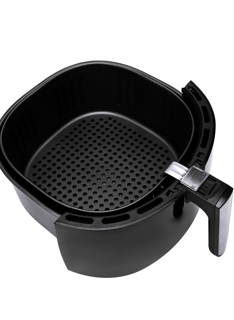 Home Air fryer Power: 1800 watts. The capacity of the basket is 5.5 liters. The capacity of the drum is 6.5 liters. Multifunctional: frying, baking, grilling and roasting with little or no oil. Easy control buttons. It features a timer with a bell for 30 minutes. The variable temperature can be controlled from 80-200 ° C. Equipped with a large handle. Easy to clean by placing the basket and bowl in the dishwasher. It has a very large non-stick basket with a capacity of 5.5 liters and a bowl of 6.5 liters. Calorie saving: Up to 80% fewer calories than traditional frying.  - Image 3