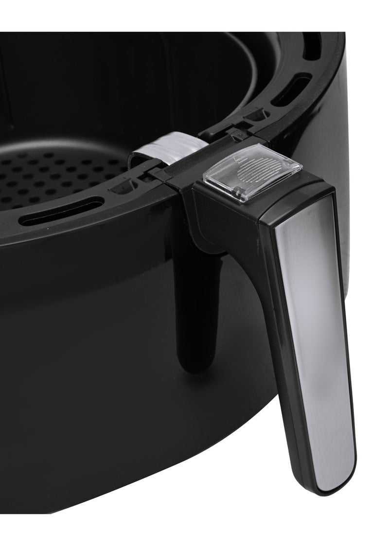 Home Air fryer Power: 1800 watts. The capacity of the basket is 5.5 liters. The capacity of the drum is 6.5 liters. Multifunctional: frying, baking, grilling and roasting with little or no oil. Easy control buttons. It features a timer with a bell for 30 minutes. The variable temperature can be controlled from 80-200 ° C. Equipped with a large handle. Easy to clean by placing the basket and bowl in the dishwasher. It has a very large non-stick basket with a capacity of 5.5 liters and a bowl of 6.5 liters. Calorie saving: Up to 80% fewer calories than traditional frying.  - Image 4