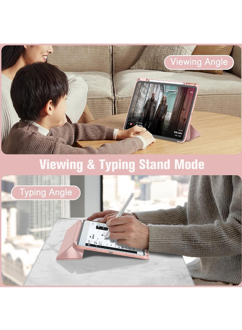 Rock Pow Case for iPad Pro 13 Inch Case M5 2025/ M4 2024, Smart Cover iPad Pro M5 M4 Case 13 Inch,Smart Slim Folio Stand Auto Sleep/Wake Cover, with Pencil Slot, Clear Transparent Back Shell for iPad Pro 13 Inch Pink - Image 4