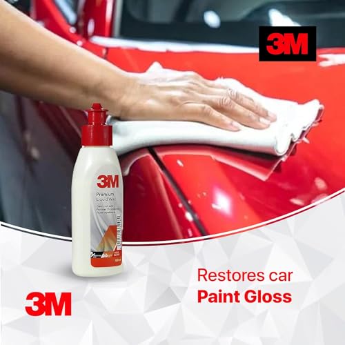 3M Premium Liquid Wax, Restores Car Paint Gloss, Water Repellent and UV Protection (100ml Each, Pack of 3) - Image 5