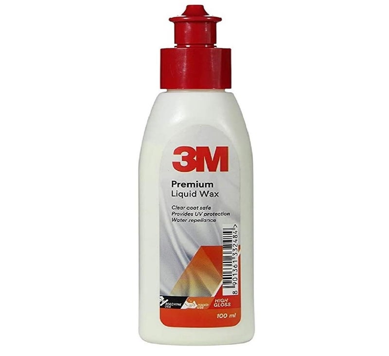 3M Premium Liquid Wax, Restores Car Paint Gloss, Water Repellent and UV Protection (100ml Each, Pack of 3) - Image 2