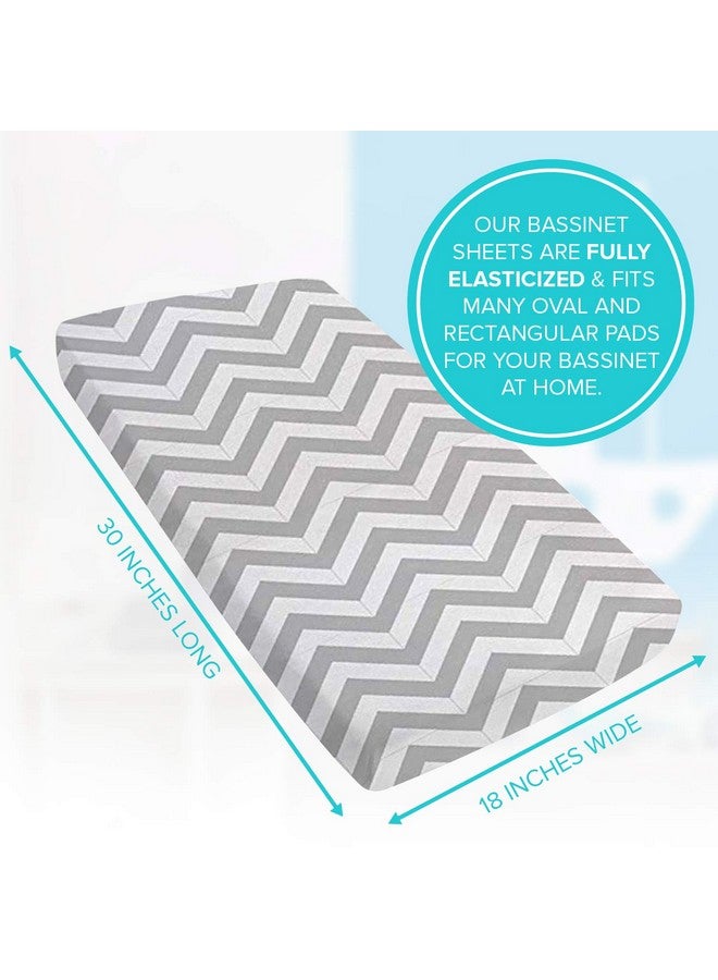 Kushies Baby Fitted Bassinet Sheet, Grey Chevron - Image 3