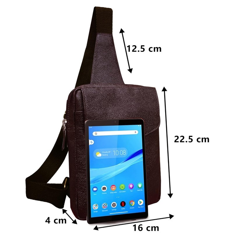 ABYS Genuine Leather Cash Bag||Chest Bags||Body Bag||Passport Pouch||Neck Pouch||Hand Bag||Sling Bag||Shoulder Bags for Men & Women (Dark Brown) - Image 2