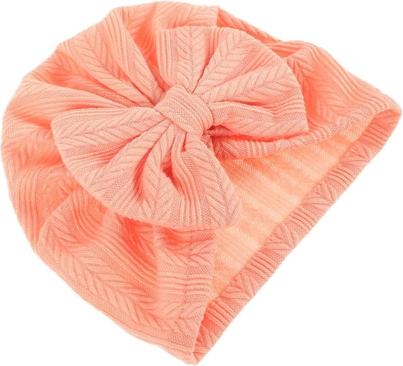 Baby Cotton Turban Hat with Bow Watermelon Red Headwrap for Newborns Toddlers - Image 1