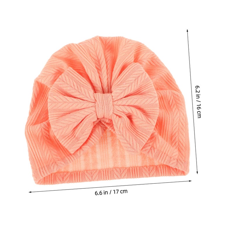 Baby Cotton Turban Hat with Bow Watermelon Red Headwrap for Newborns Toddlers - Image 3
